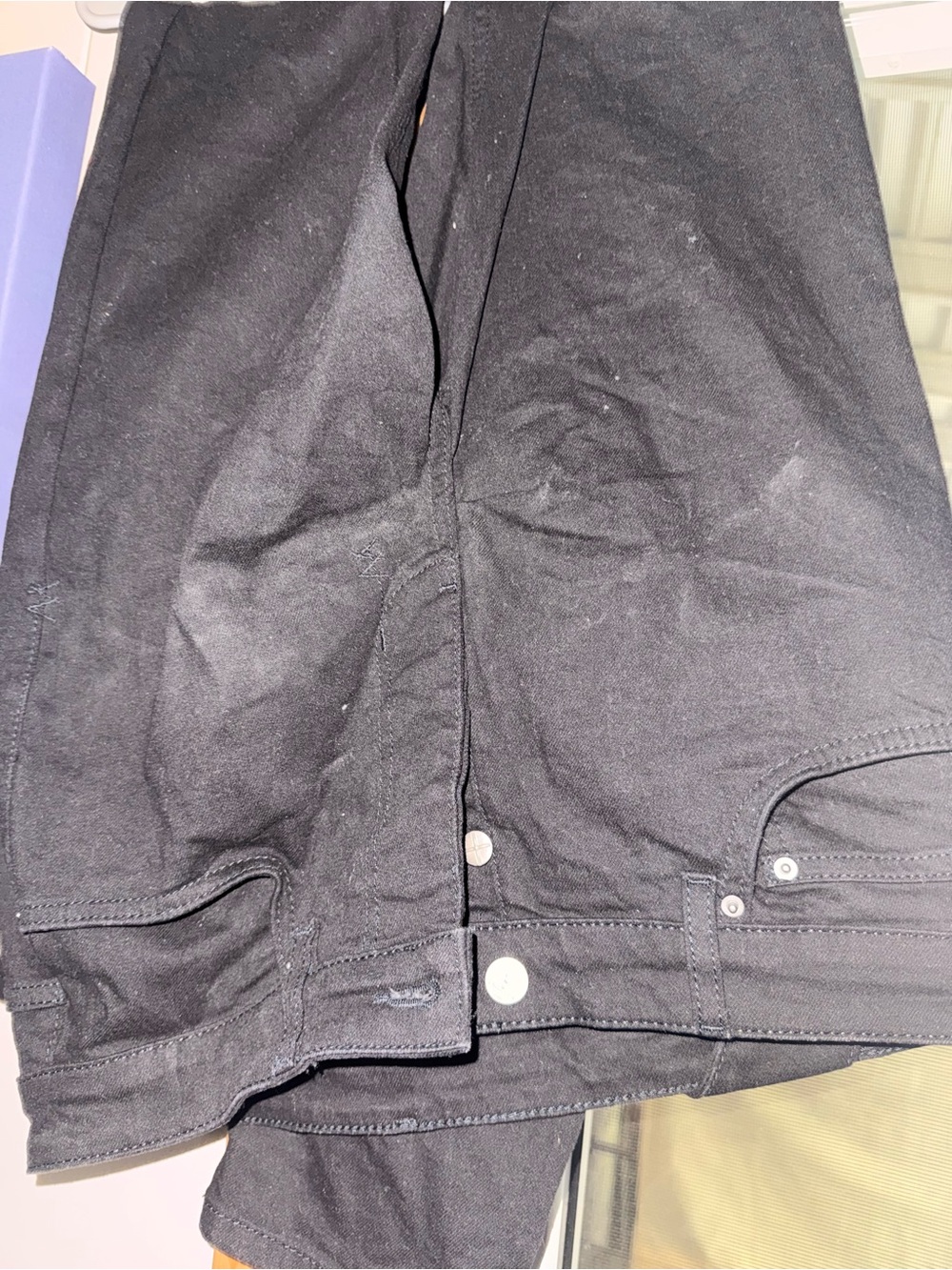 Ksubi Black Button-Front Denim Jacket with Contrast Stitching